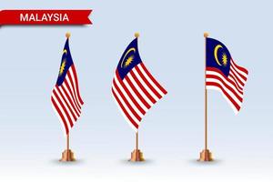 Malaysia table flag set with different styles vector