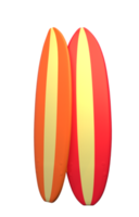 rendering 3d della tavola da surf per il design estivo png