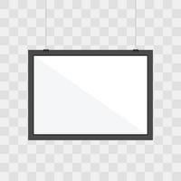 Picture frame template for design display on a transparent vector