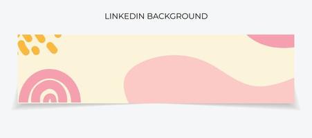 Banner de Linkedin dibujado a mano abstracto, vector de plantilla de Linkedin