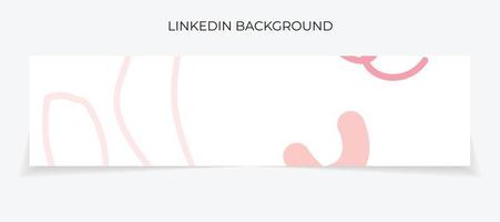 Banner de Linkedin dibujado a mano abstracto, vector de plantilla de Linkedin