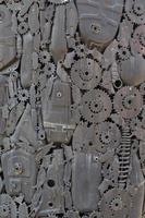 handicraft metal artwork from used spare parts background photo