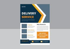 Delivery Service Flyer, Fast Delivery Flyer, We deliver Courier Flyer, Grocery Delivery flyer poster leaflet design. Cover, flyer template. vector