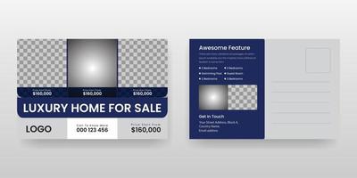 real estate Home for sale Postcard template vector