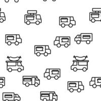 Food Truck Transport Vector Seamless Pattern
