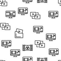 Video File Editing Vector Seamless Pattern