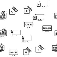 Smart Tv Television Vector Seamless Pattern