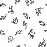 Walk People Motion Vector Seamless Pattern