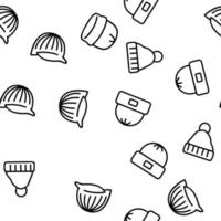 Beanie Seasonal Hat Vector Seamless Pattern