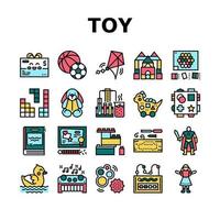 Toy Shop Sale Product Collection Icons Set Vector