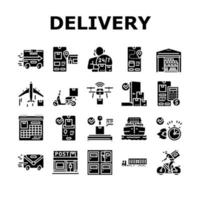 Delivery Service Application Icons Set Vector