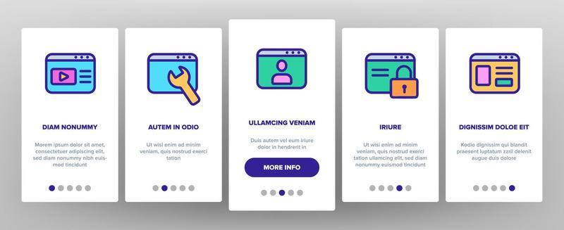 Browser Internet Web Site Pages Onboarding Set Vector