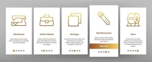 Leather Cloth Material Onboarding Icons Set Vector