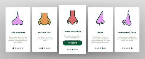 nariz cara humana órgano onboarding iconos conjunto vector