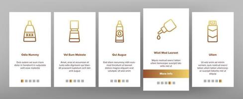 Lubricant Container Onboarding Icons Set Vector