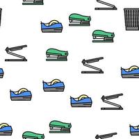 Workplace Accessories And Tools Vector Seamless Pattern