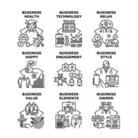 Business Technology Set Icons Vector Illustrations