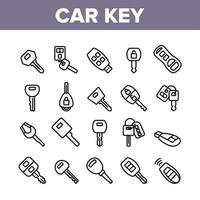 conjunto de iconos de colección de equipos de llave de coche vector