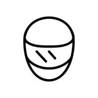 safety helmet with front view visor icon vector outline illustration