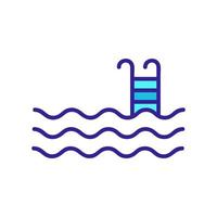 steps in the pool icon vector. Isolated contour symbol illustration vector