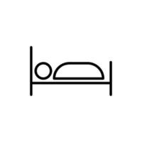 A single bed icon vector. Isolated contour symbol illustration vector