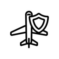 Protect the aircraft icon vector. Isolated contour symbol illustration vector