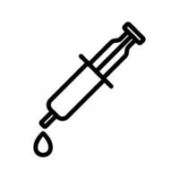 syringe with lubricant material icon vector outline illustration