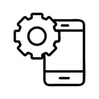 configure el vector del icono del teléfono. ilustración de símbolo de contorno aislado