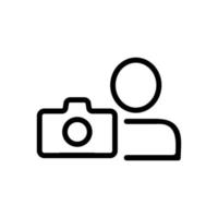 camera snapshot of man icon vector outline illustration