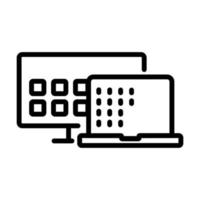 communication tv and laptop icon vector outline illustration