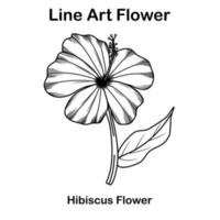 Sketch or line art hibiscus  flower vector