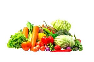 collection vegetables isolated white background  Clipping path photo