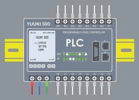 PLC Programable Logic Controller With Input and Output Flat Design vector