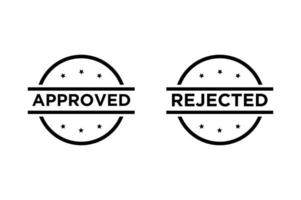 Rubber stamp approved and rejected badges, Seal stamp approved badges. vector