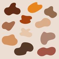 Organic Blob shapes with warm earth tone color vector