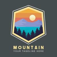 Retro style mountain design. Vector graphics for t shirts and other uses.