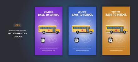 Back to school social media stories flyer vector