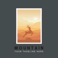 Retro style mountain design. Vector graphics for t shirts and other uses.