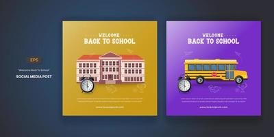 Back to school social media post flyer vector