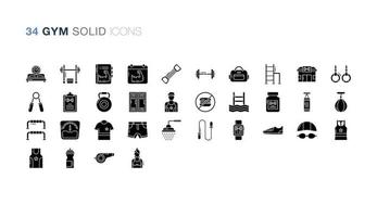 Bags and Purse Solid icon set vector
