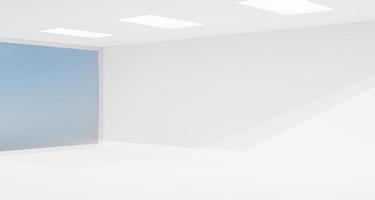 Minimalist white room with sunlight. photo