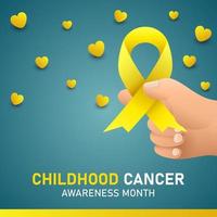 Childhood cancer awareness month background vector