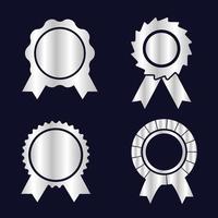 Silver labels of seal quality stock vector set