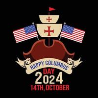 Columbus day t shirt design vector