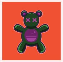 Teddy bear doll cute vector design halloween