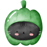 Cute vegetable cat png