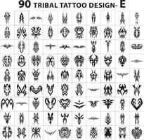 elemento de conjunto de vector de paquete tribal de estilo de piel de colección de diseño de tatuaje