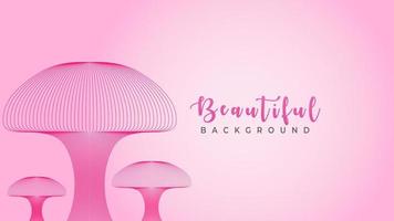 Beautiful Pinky Fungus, Abstract Wave Line Background Design Vector, Mushroom Fantasy Land vector