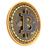 render 3d de criptomoneda bitcoin png