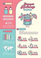 Travel Infographics - info poster, brochure cover template layout with flat design icons, other elements and filler text vector